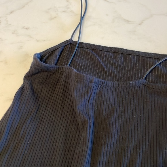 Mind Code Ribbed Spaghetti strap Midi Fitted Dress - Picture 4 of 5